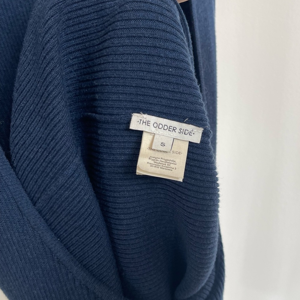 The Odderside navy blue knitted dress. Low back, long sleeve, size S - Picture 5 of 5